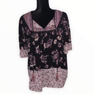 Artesia purple floral print blouse XL